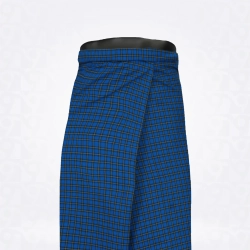 Mini Checked-Troy Blue Medium Electic Blue Cotton Lungi
